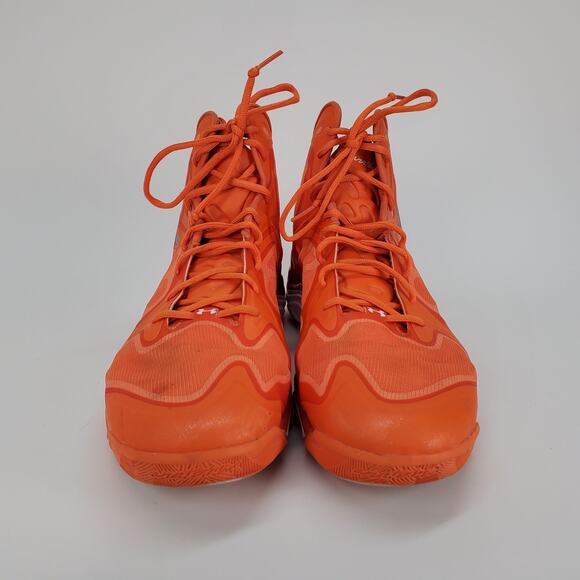 Cole Aldrich NBA Autographed Under Armour Micro G Anatomix Spawn Orange Sz 16 - Picture 3 of 13